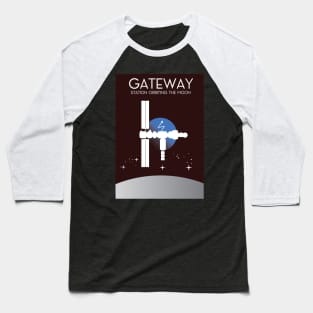 Gateway Space Station orbing the Moon Baseball T-Shirt